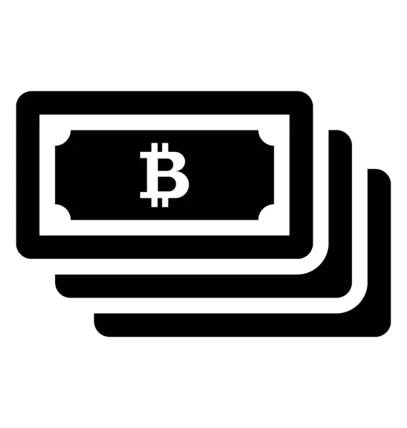 Une Icône Solide Crypto Monnaie Pour Paiement Décentralisé Dans Monde — Image vectorielle