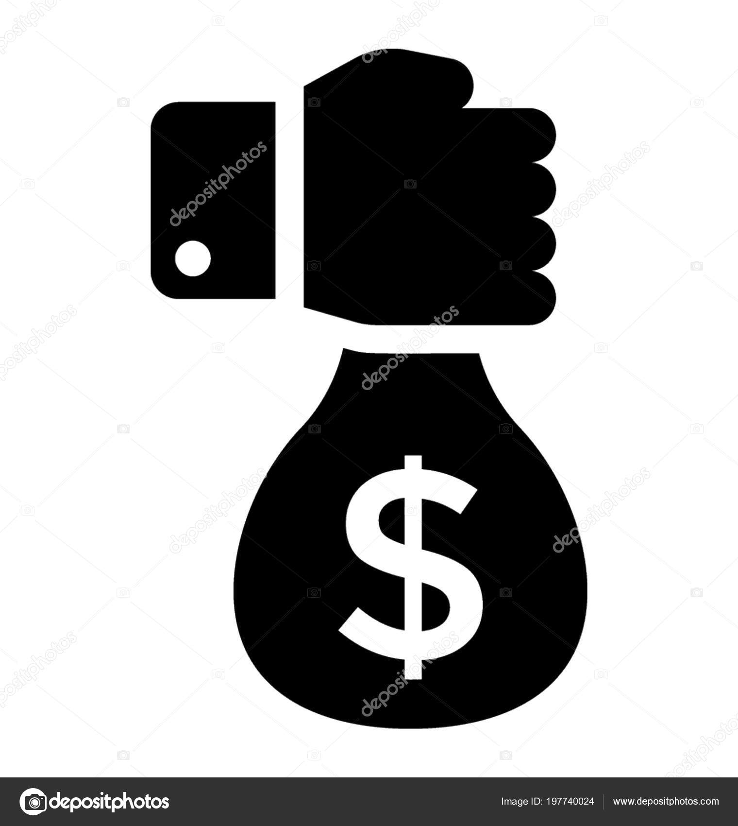Hand Holding Sack Dollar Sign Symbolising Investor Stock Vector C Creativestall 197740024