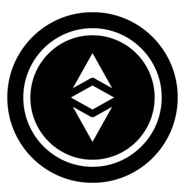 Bir açık platform bilgi işlem sistemi olan ethereum bir katı glif expliciting logosu.