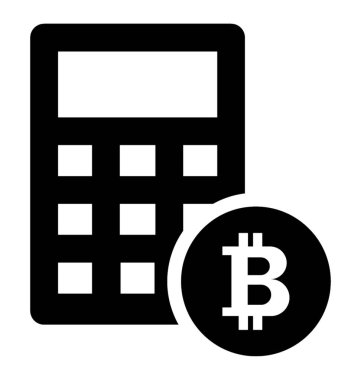Hesap makinesi ile bitcoin işareti gösteren bitcoin hesap makinesi.