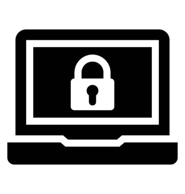 Kilit işareti enterne güvenlik simgeleyen dizüstü içinde.
