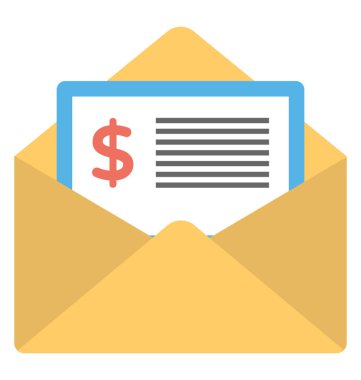 Simge kavramı bayraklarında bir fatura e-posta ile gönderme 