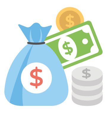 Bir çuval dolusu para yatırım kavramı temsil eden 