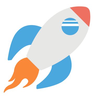 Yıldız lümen symbolising bir karikatür roket 