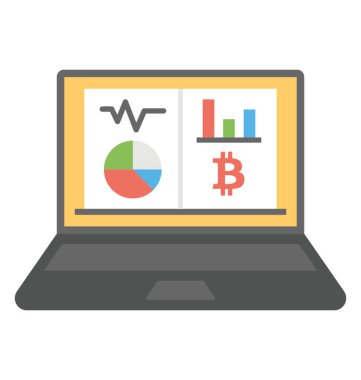 Bir laptop ekran grafikler pasta, çubuk, çizgi ve tüm bu gibi çok sayıda resimsel kroki ile hasrate kavramı, sunan bitcoin işaret vardır güç bitcoin işlem tüketen