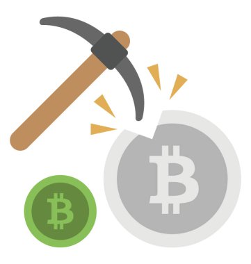 Dijital para bir sembolü bitcoin madencilik isabet çekiç madencilik