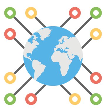 Düğümler bir küre üzerinde küresel ağ için kavramsallaştırma