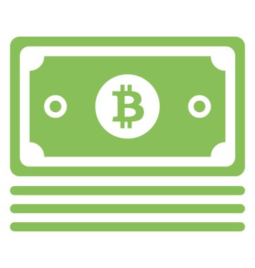 Kağıt para bitcoin para simgesi gösterilen bitcoin işareti ile