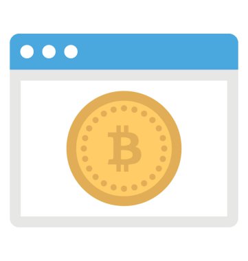 Bitcoin web web sayfası simgesini Bitcoin simgesi ile damgalı anısına