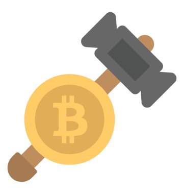 Çekiç bitcoin gösterilen dijital dünya araştırma kavramı ile damgalı