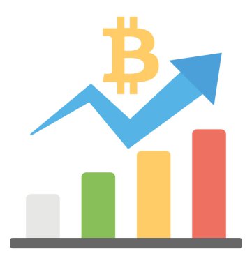 Çubuk grafik bir Menkul Kıymetler Borsası arrowing bitcoin yukarı doğru yönde bitcoin Menkul Kıymetler Borsası simgesi en iyi görüntüdür