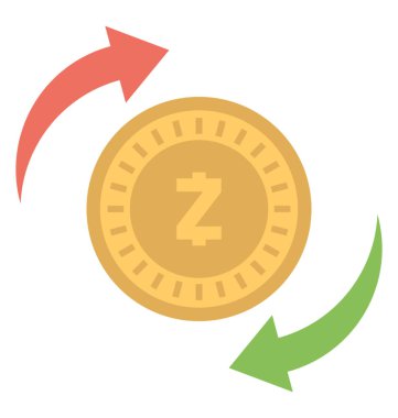 Z sikke ve geri dönüşümlü ok olduğunu ikonik temsil zcash için