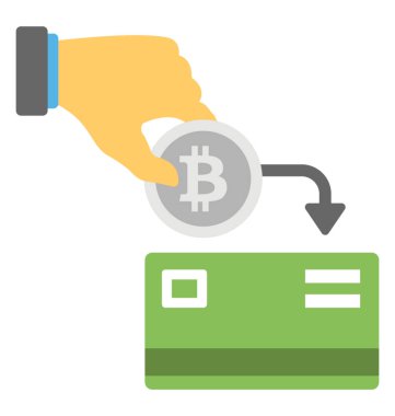 Musluk hub'a doğrudan bitcoin ödeme yapmak bir el symbolising simgesi 