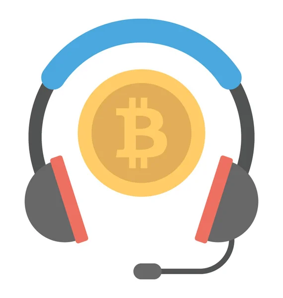 Customer Service Vertegenwoordigers Mic Bitcoin Weergeven Van Een Pictogram Voor — Stockvector