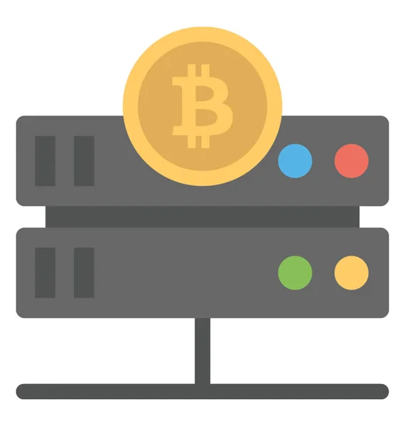 Unités Traitement Données Numériques Avec Bitcoin Montrant Volume Données Bitcoin — Image vectorielle