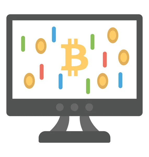 Digitale Munt Regent Bureaublad Weergegeven Concept Van Verdiencapaciteit Van Bitcoin — Stockvector