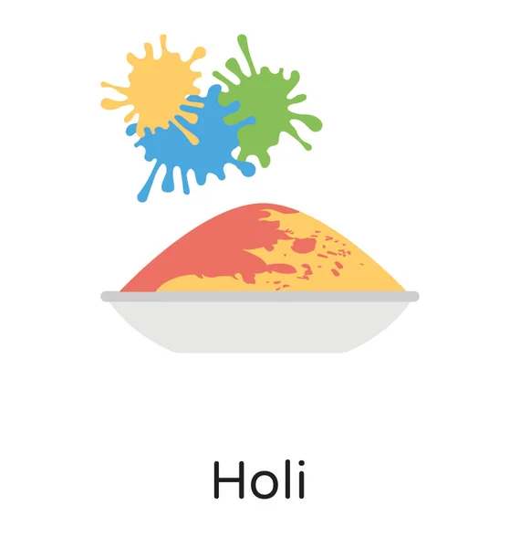 Une Assiette Remplie Grains Colorés Taches Côté Représentation Holi Festival — Image vectorielle