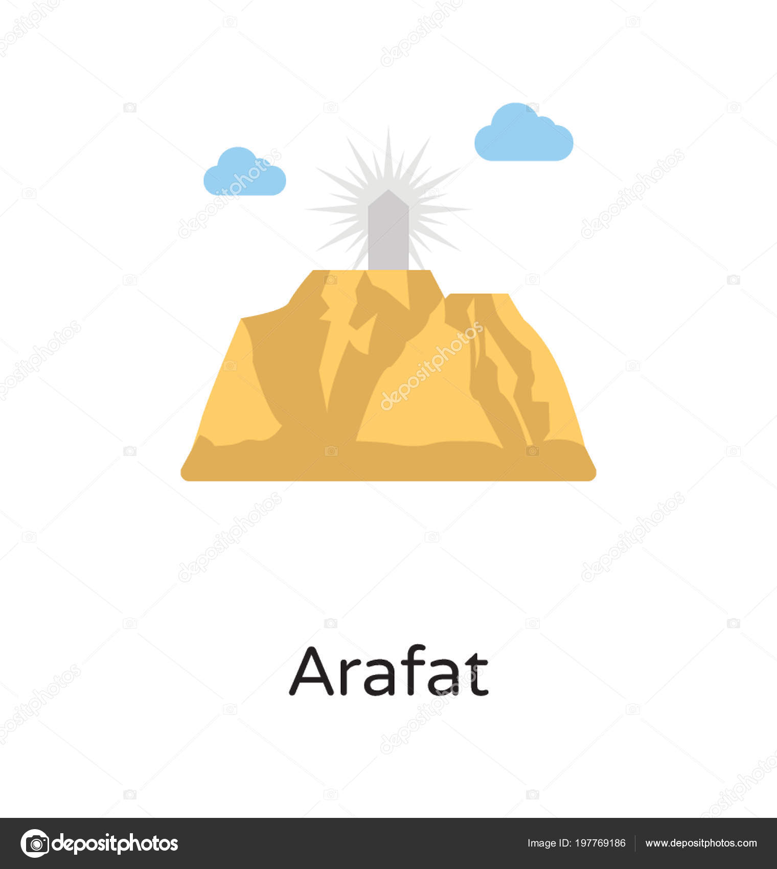 Icon Mount Arfah Some Clouds Depicting Idea Youm Arafah Islamic Stock