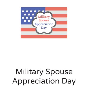 Askeri eş kutlama günü kutlama metin Amerikan bayrağı tasvir