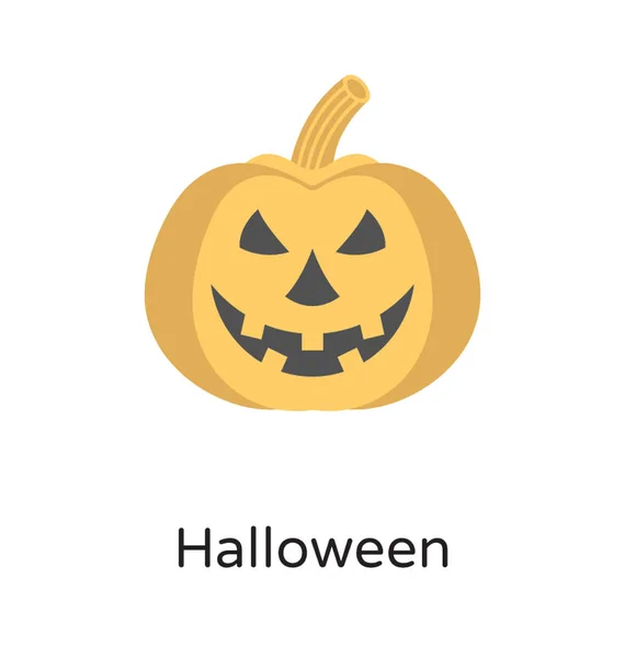Scary Delineated Pumpkin Presenting Idea Halloween — Stock Vector