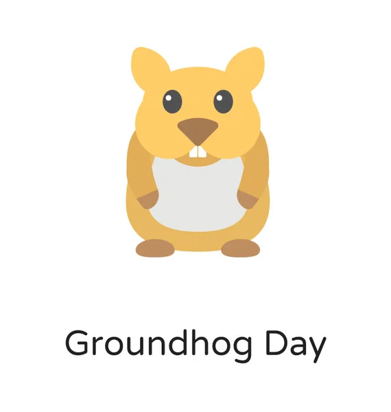 Μια Επιτομή Όμορφα Φορμαρισμένο Groundhog Καταργώντας Την Ιδέα Της Ημέρα — Διανυσματικό Αρχείο