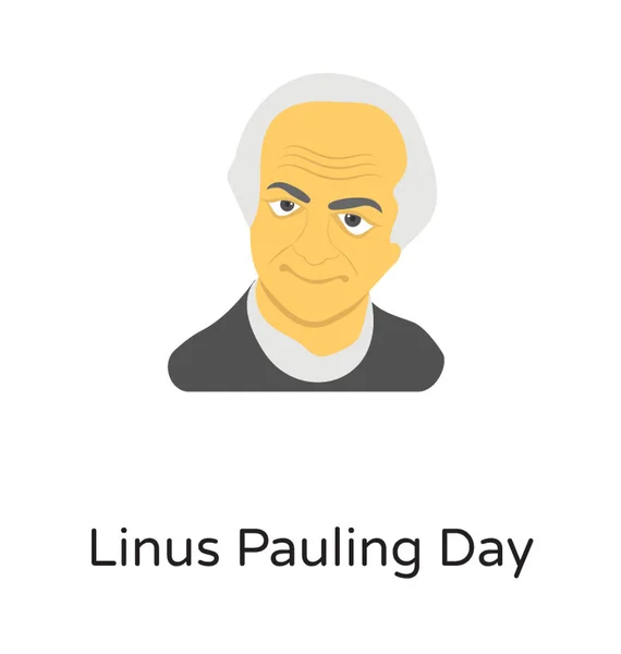 Linus Pauling Avatar Homme Aux Cheveux Blancs Montre Vacances État — Image vectorielle