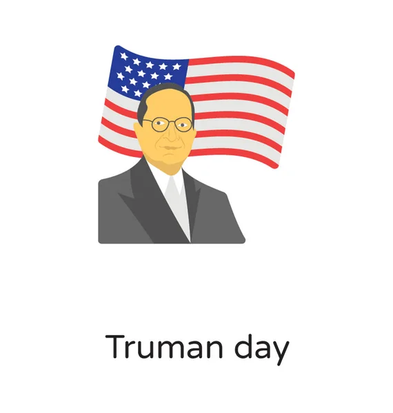 Avatar Humano Del 33º Presidente América Con Bandera Americana Representación — Vector de stock