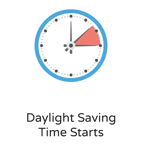 Time Clock Showing One Hour Difference Celebrating Daylight Saving Time — Stock Vector