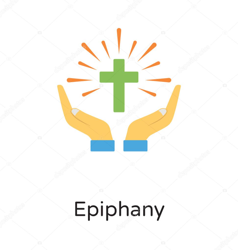 Two hands guarding the cross with light coming out is the perfect depiction of epiphany holiday