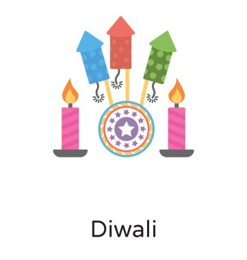 Rangoli, mumlar ve yangın kraker hindu kültürel festival diwali kutlamaları benzeyen