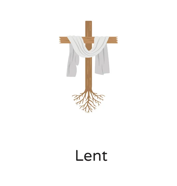 Heilige Kruis Met Witte Uitlaat Opgehangen Het Beschrijven Van Het — Stockvector