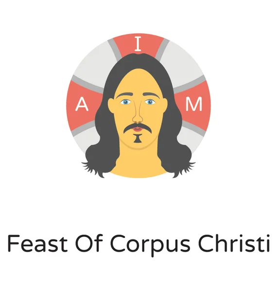Heilige Jezus Christus Avatar Met Een Tekst Beeltenis Van Corpus — Stockvector