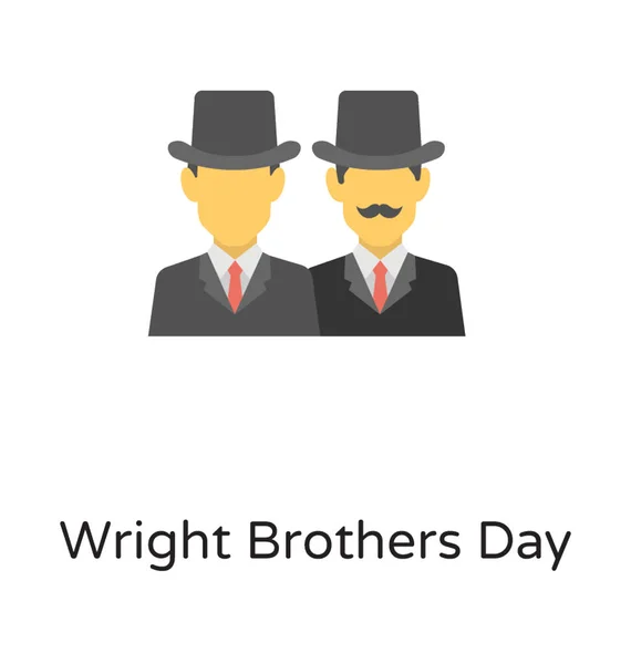 Avatar Two Resembling Humans Perfect Description Wright Brothers Day — Stock Vector