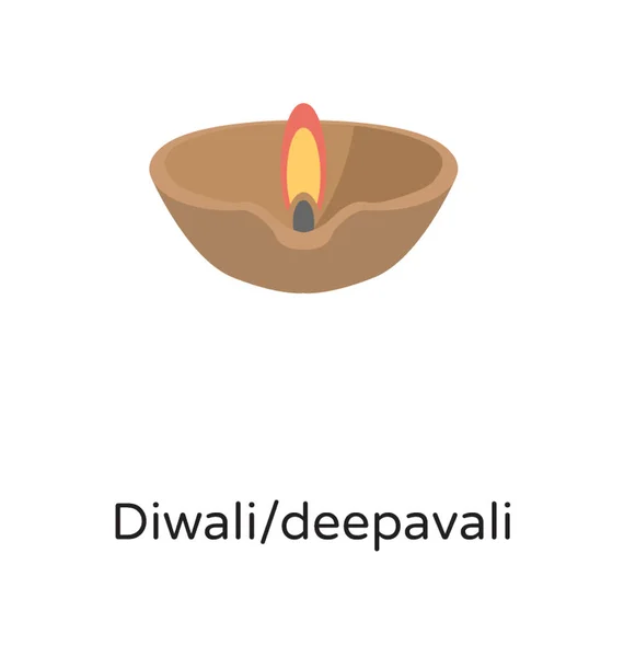 Blitz Diya Oder Ton Lampe Bezeichnet Diwali Feiern Von Indien — Stockvektor