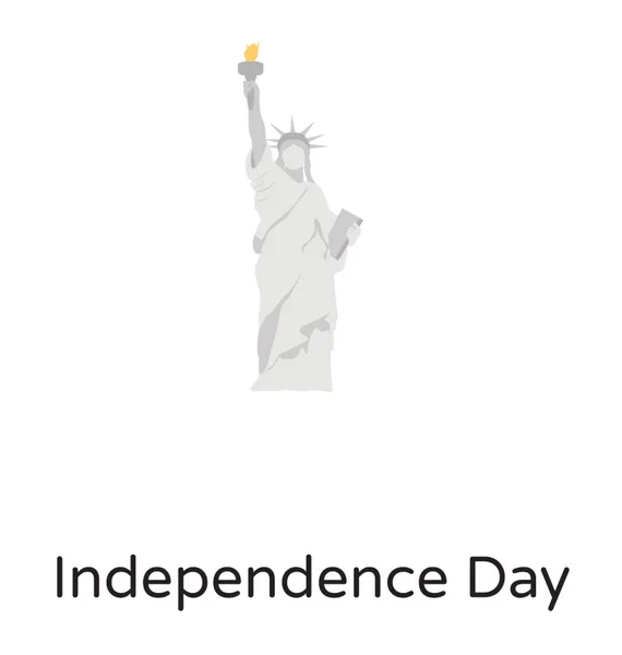 Icono Con Estatua Libertad Está Proclamando Las Celebraciones Del Día — Vector de stock