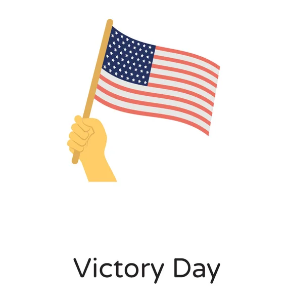 Αμερικανική Σημαία Που Αιωρούνται Στο Χέρι Για Σπείρουν Νίκη Της — Διανυσματικό Αρχείο