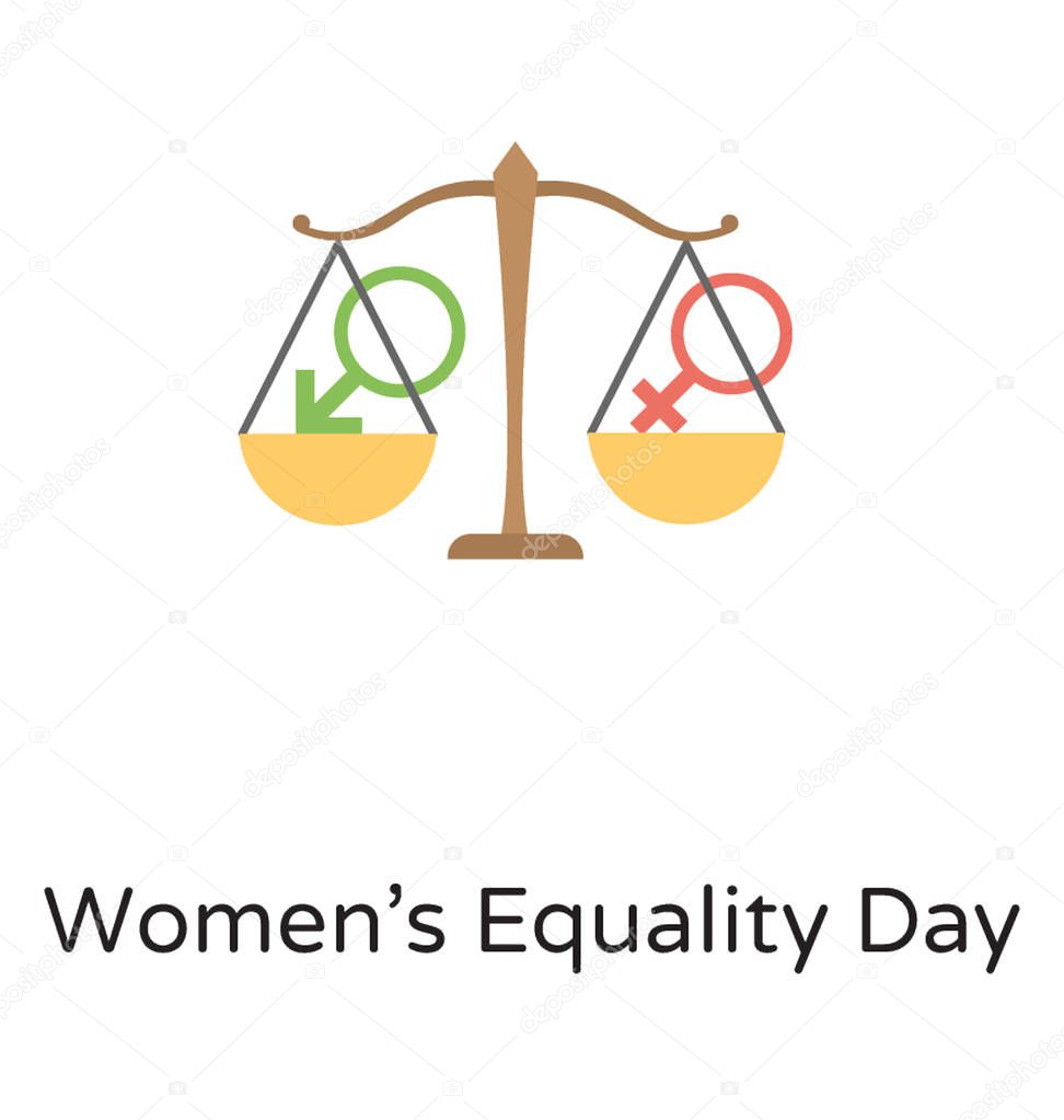 A well balanced depiction for male and female equality is depicted in women quality icon 