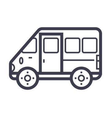 Tur otobüs düz hat illüstrasyon