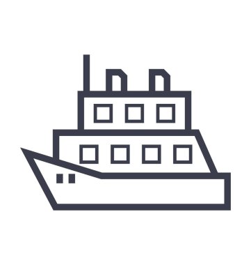 Gemi düz hat illüstrasyon