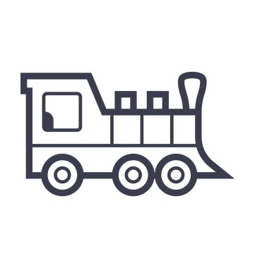 Lokomotif motoru düz hat illüstrasyon