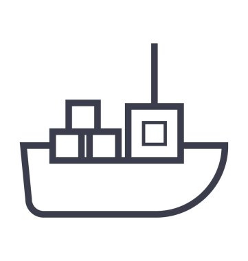 Vapur düz hat illüstrasyon