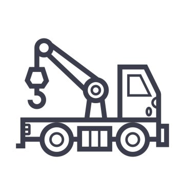 Çekici kamyon düz hat illüstrasyon