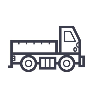 Kargo kamyonu düz hat illüstrasyon