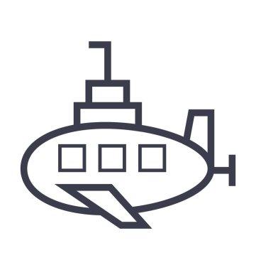 Denizaltı düz hat illüstrasyon