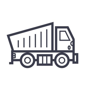 Damperli kamyon düz hat illüstrasyon