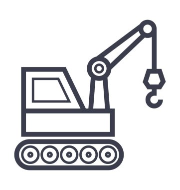 Beton buldozer düz hat illüstrasyon