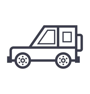 Araba düz hat illüstrasyon