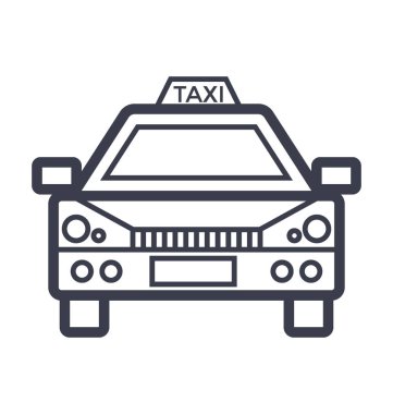 Taksi düz hat illüstrasyon