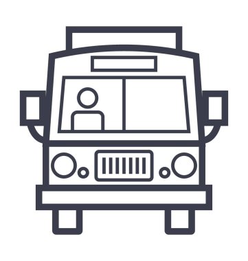 Tur otobüs düz hat illüstrasyon