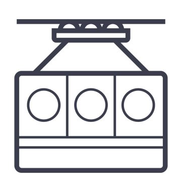 Teleferik düz hat illüstrasyon